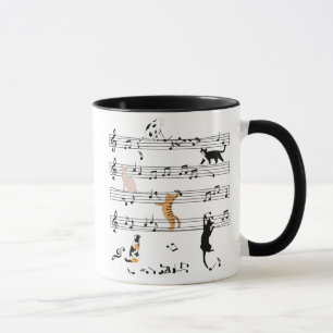 Mug Chat Jouer Note Musique, Naughty Cadeau Chat, Chat