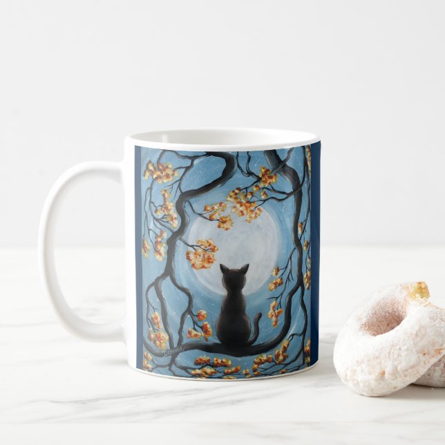 Mug Chat lunatique dans l'amour de peinture de Pleine (Avec donut)