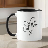 Chat Maman Moderne Jouer Coeur et Typographie amus