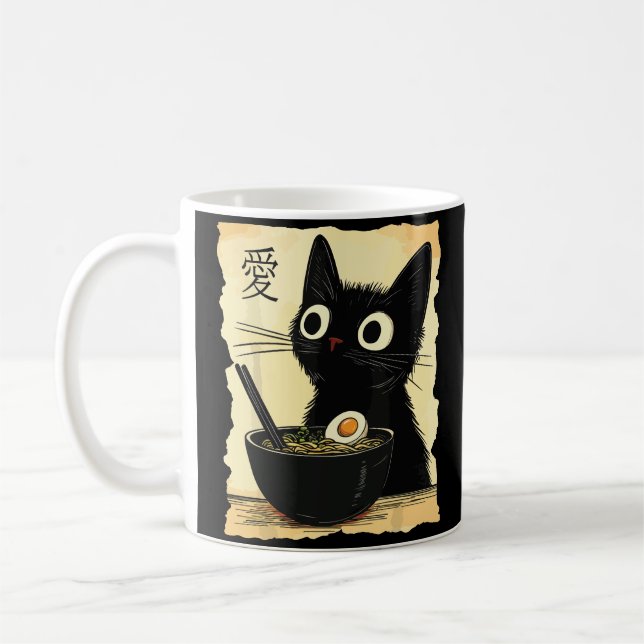 Mug Chat mangeant des ramen  (Gauche)