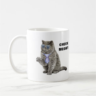 Mug Chat Meowt avec lunettes de soleil et Cravate drôl