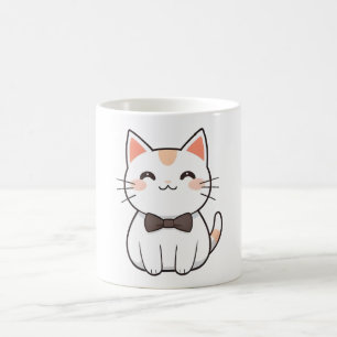 Mug Chat Mignon avec Nœud Papillon Design Kawaii