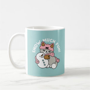 Mug Chat mignon en Engin à neige avec Art Snowman