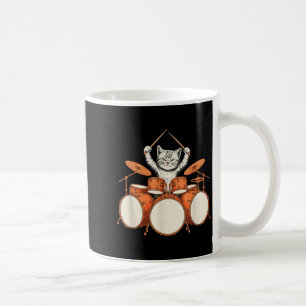 Mug Chat Mignon Jouant de la Batterie Kit de Batteur D