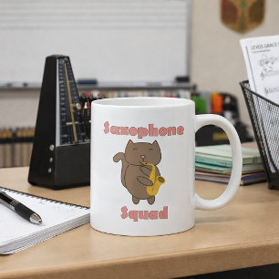 Mug Chat Mignon Jouant du Saxophone “Saxophone Squad” 