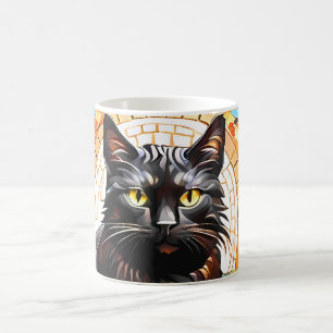 Mug Chat Mosaic Design en verre de tôle Musique