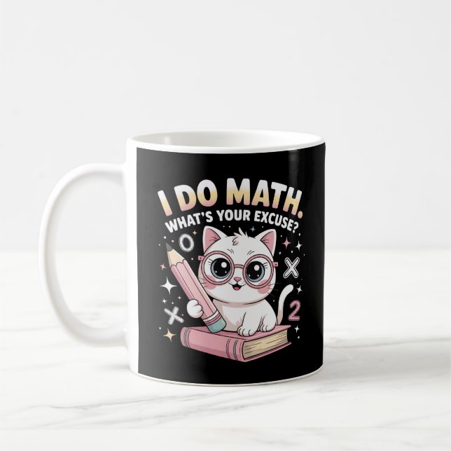 Mug Chat Nerd Drôle avec Lunettes – Prof de Maths (Gauche)