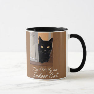 Mug Chat noir à la fenêtre