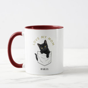 Mug Chat Noir Adorable dans le Nom de Poche