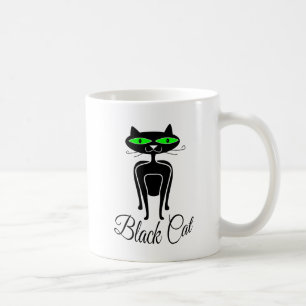 Mug Chat noir aux yeux verts
