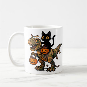 Mug Chat noir chevauchant un T-Rex momie – Dino Hallow