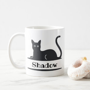 Mug Chat noir couché monogrammé