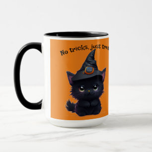 Mug Chat noir d'Halloween blanc mignon