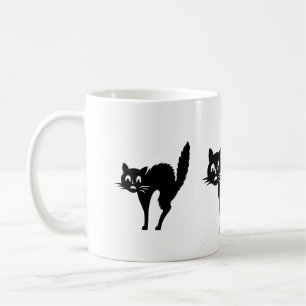 Mug chat noir drôle de Halloween avec arqué de retou