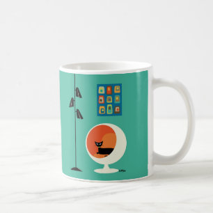 Mug Chat noir du milieu du siècle avec mini-ongles