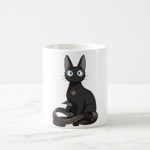 Mug Chat Noir Intelligent avec Lunettes & Ceinture Inf