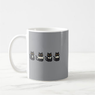 Mug Chat Noir Jouant au Mahjong Jeu de Tuiles Chinois