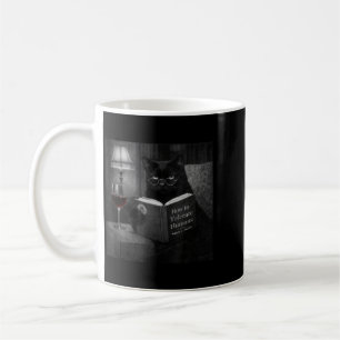 Mug Chat Noir Lisant un Livre Humour Photo Rétro de Ch