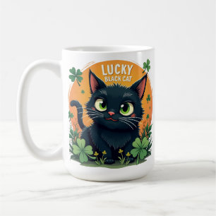 Mug Chat noir Lucky : St. Patrick's Day Clover & Coins