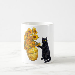 Mug Chat noir malicieux Art Tournesol – Van Gogh