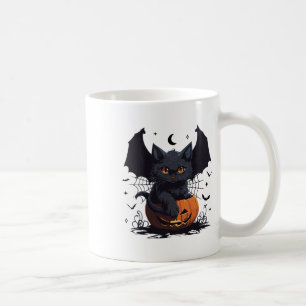 Mug Chat noir mignon avec ailes de chauve-souris Jack-