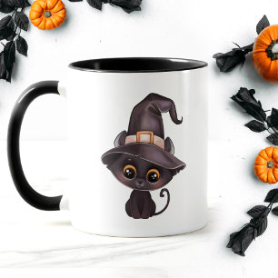 Mug Chat noir mignon Joyeux Halloween sculpté citrouil
