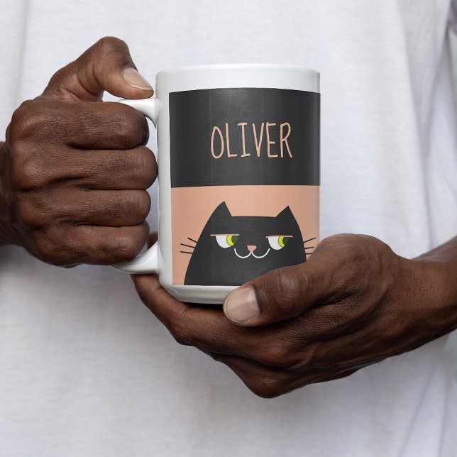 Mug Chat Noir Personnalisé Nom Cadeau (Créateur téléchargé)