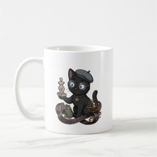 Mug Chat noir philosophe sculpteur avec système solair