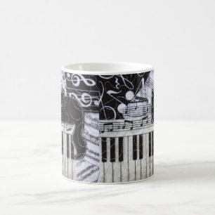 Mug Chat noir sur un clavier