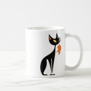 Mug Chat noir tenant du rat orange