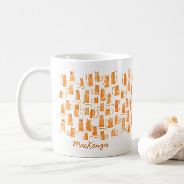 Mug Chat orange (Avec donut)