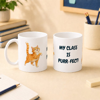 Mug Chat Orange Drôle Ma Classe Est Parfaite
