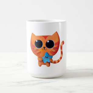 Mug Chat orange mignon avec l'étoile