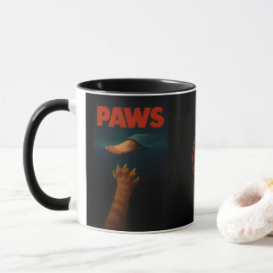 Mug Chat orange tigré mignon vs Pied humain monogramme