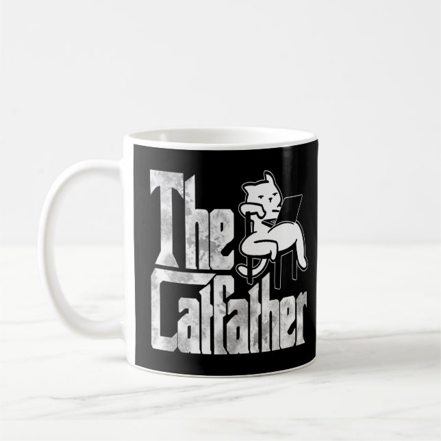 Mug Chat Papa Le Catfather Crazy Lazy Chat Père Kitty (Gauche)