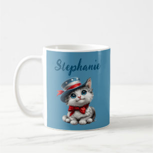 Mug Chat Patriotique 4 Juillet Quatrième Mug
