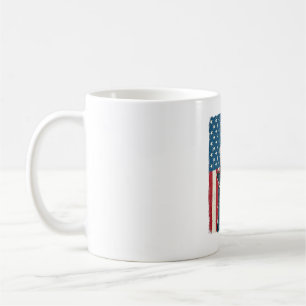 Mug Chat Patriotique Drapeau Gravure Vintage Design de