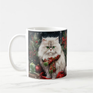 Mug Chat Persan à Noël sous la neige