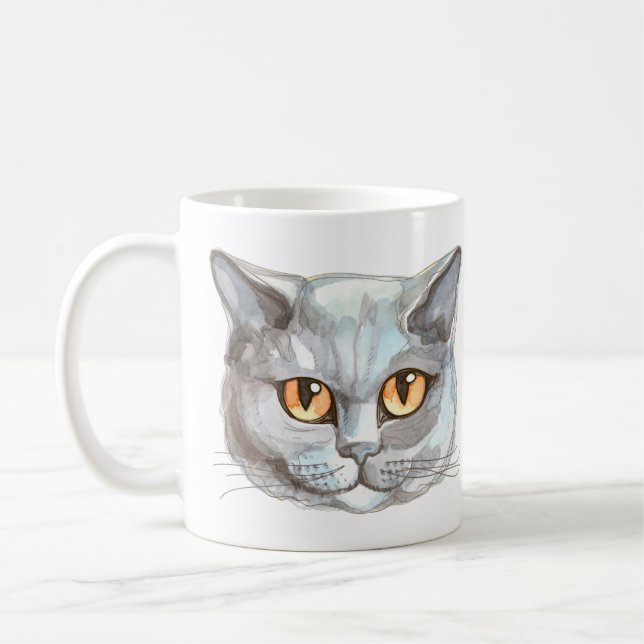 Mug Chat perse aquarelle (Gauche)