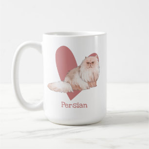 Mug Chat Perse Aquarelle Kitty Coeur rose