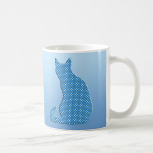 Mug Chat pointillé - nuances de bleu
