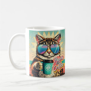 Mug Chat portant des lunettes de soleil surdimensionné