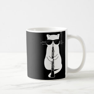 Mug Chat Portant des Sungles Jouer à Oboe