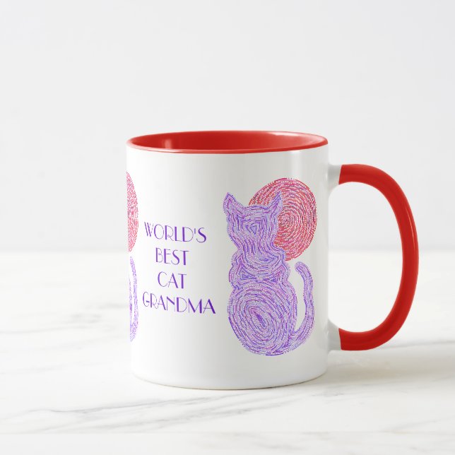 Mug Chat pourpre de Z et grand-maman de chat des (Droite)