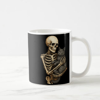 Mug Chat qui étreint un squelette pour les amoureux de
