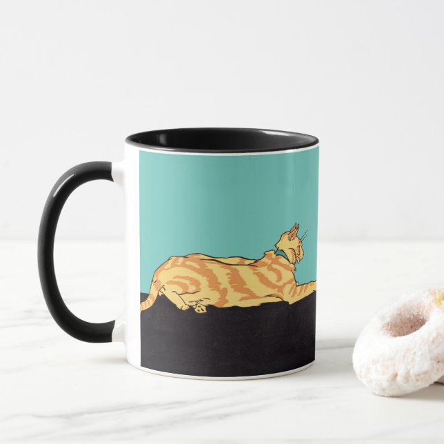 Mug Chat rayé au gingembre (Avec donut)