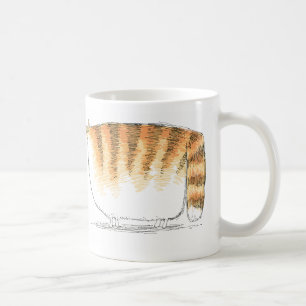 Mug Chat rayé orange perplexe de bande dessinée