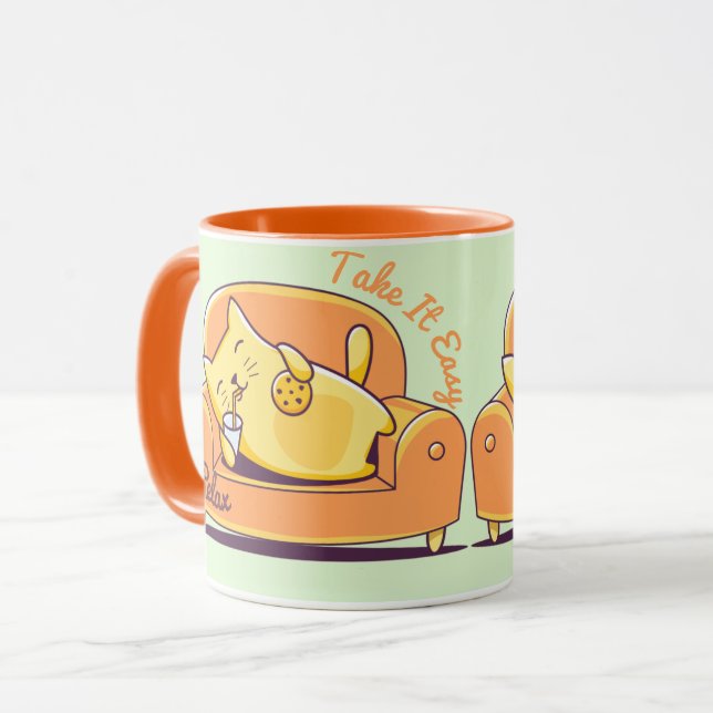Mug Chat relaxant (Devant gauche)
