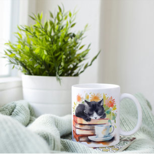 Mug Chat Relaxant confortable en Aquarelle
