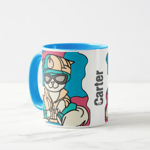 Mug Chat Retro Street Relaxant Drôle